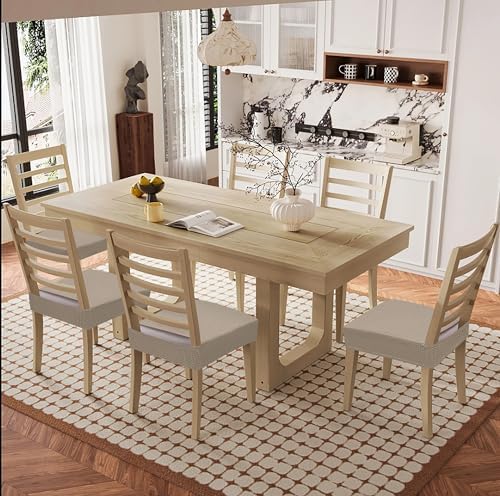 Smiry Waterproof Seat Covers Set of 4 for Dining Chairs Taupe