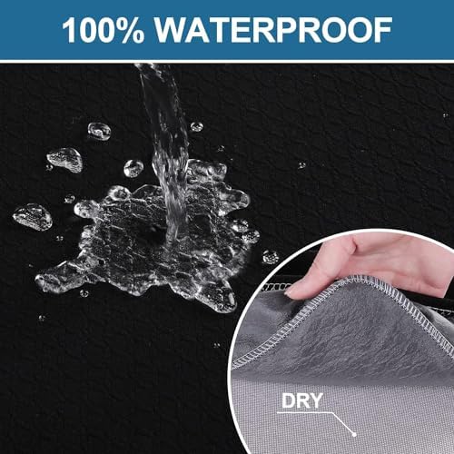 Smiry Waterproof Seat Covers Set of 4 for Dining Chairs Black
