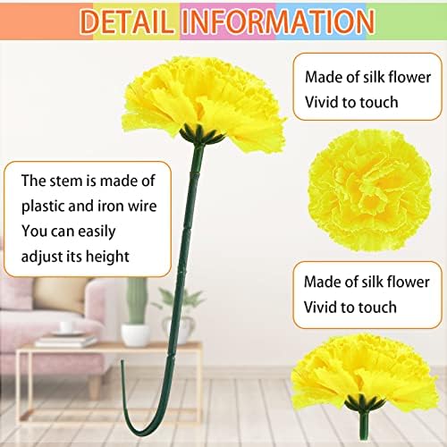 Syhood 50 Pcs Mexican Marigold Garland Decorations with Stems