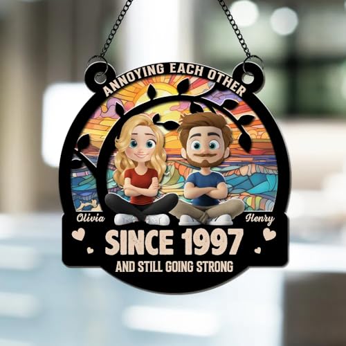 Personalized Annoying Each Other Couple Sun Catcher 1