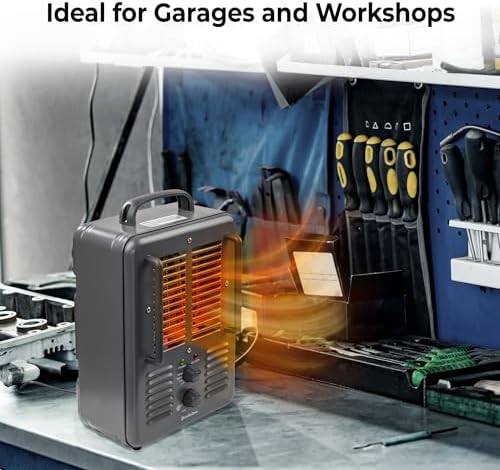 Comfort Zone 1500W Electric Space Heater with Thermostat and Safety Features