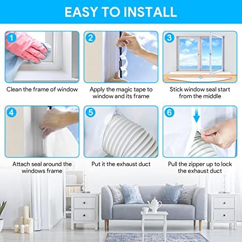 Portable AC Window Seal Kit 500CM Hot Air Stop Vent