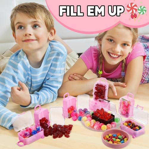 16 Pack Mini Suitcase Favor Boxes Pink