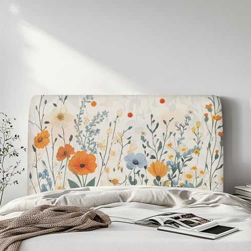 Floral Headboard Cover for Queen Bed