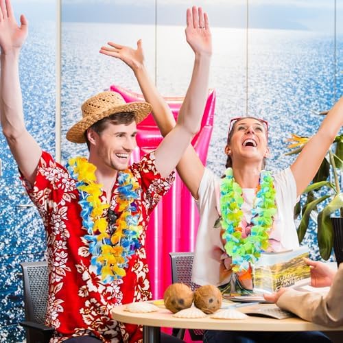 OHOME Luau Party Decorations - 24 Pack Hawaiian Leis
