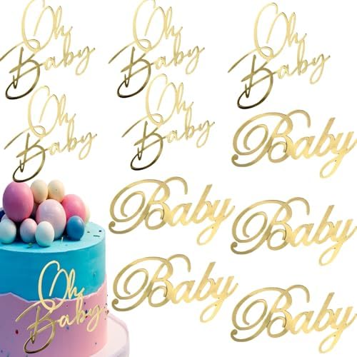 Gold Baby Shower Cake Topper Inserts 10 Pieces 1
