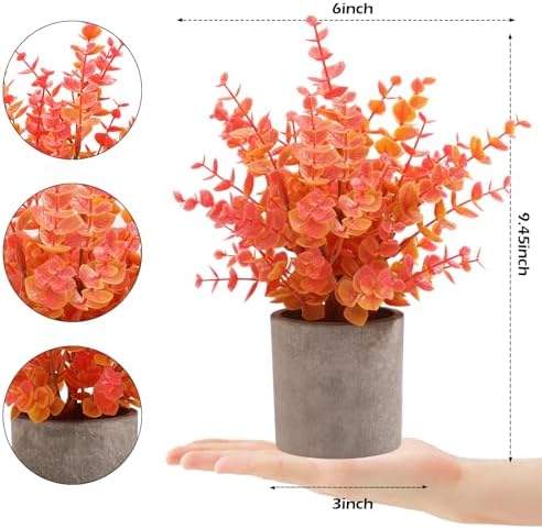 2 Pack Fall Eucalyptus Artificial Plants for Home Decor