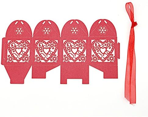 KPOSIYA 100 Pack Love Heart Decorative Gift Boxes with Ribbons
