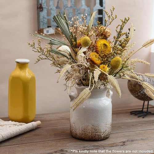 Quoowiit Ceramic Rustic Farmhouse Vase 6 Inch Tall