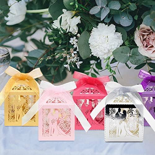 EUBUY 50Pcs Set Hollow Wedding Favor Boxes