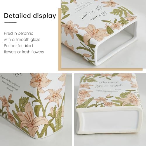 Modern Book Shaped Ceramic Vase for Home Office Decor