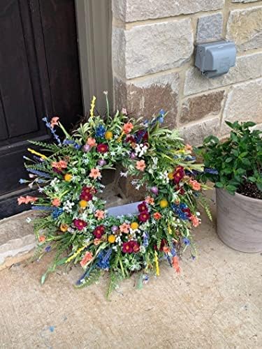 Texas Wildflower Wreath for Front Door Decorations 1