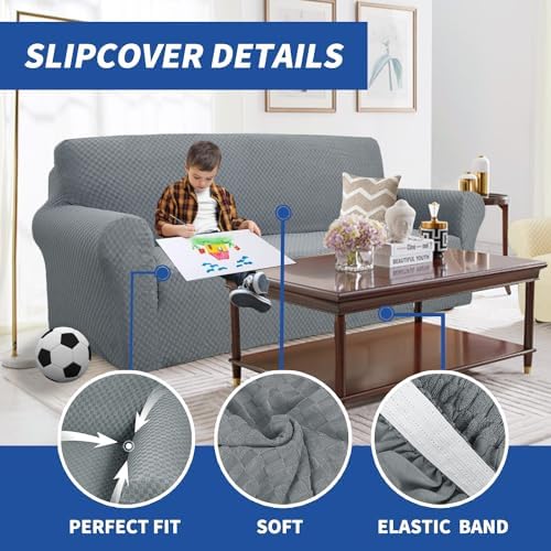 YEMYHOM Sofa Slipcover with Magic Elastic and Jacquard Design