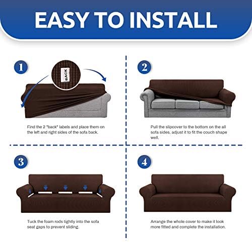 KEKUOU Stretch Sofa Cover Slipcover for 3 Cushion Sofa 1