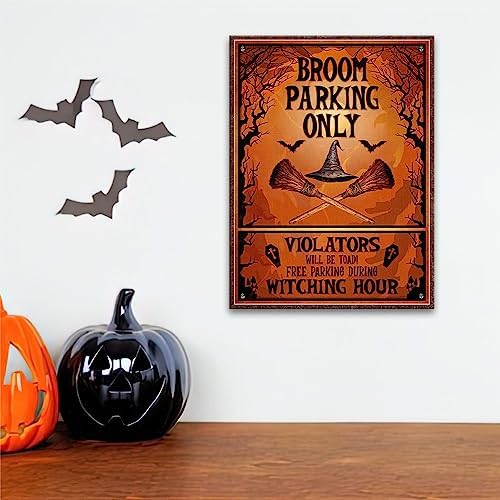 Witch Parking Halloween Metal Sign 118x157 Inches