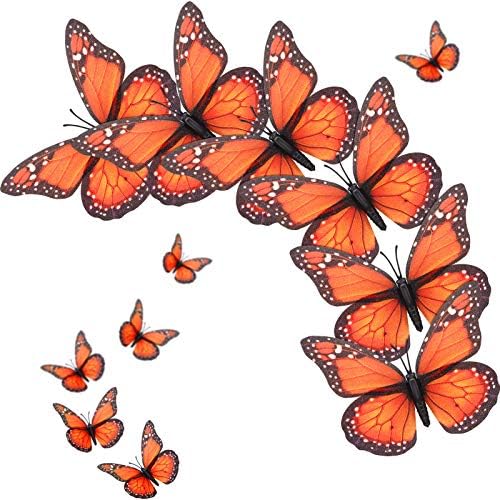 Syhood 48 Piece Orange Monarch Butterfly Decor Kit