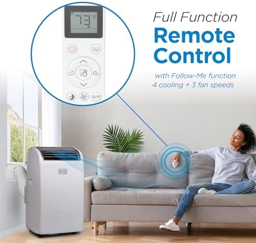 BLACKDECKER 14000 BTU Portable AC Unit with Fan and Dehumidifier White
