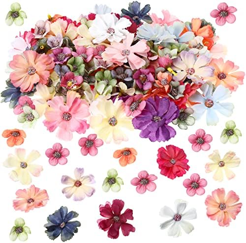 Geosar 120 Pcs Mini Faux Flowers for DIY Decorations
