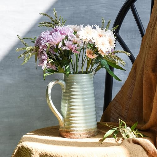 Quoowiit Ceramic Rustic Vase with Handle