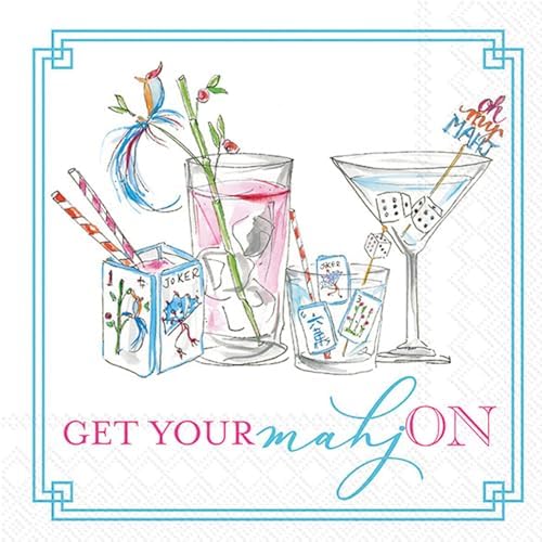 IHR Ideal Home Range Cocktail Napkins 20-Count 10x10 Mahjong Design