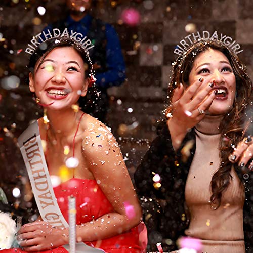 AOPRIE Rose Gold Birthday Girl Crown with Sash