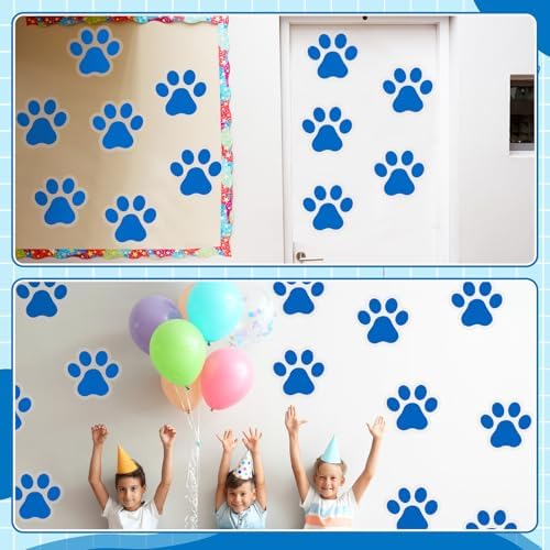 ReliThick 30 Pcs Blue Paw Print Floor Decal
