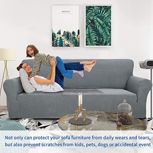 ZNSAYOTX 1 Piece Jacquard Couch Cover for 2 Cushion Loveseat 1