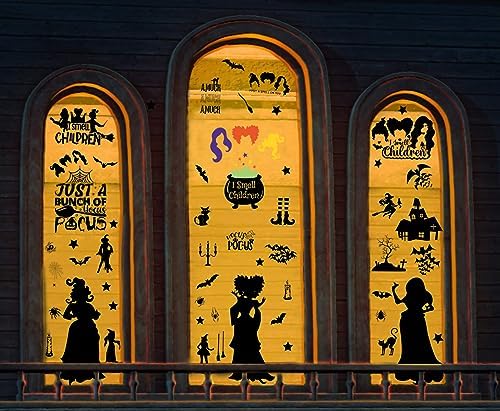 Hocus Pocus Halloween Window Clings Set 91pcs