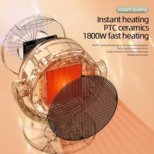 ZPSHYD Space Heater 1200W PTC Ceramic Desk Warmer with Auto Shaking Head