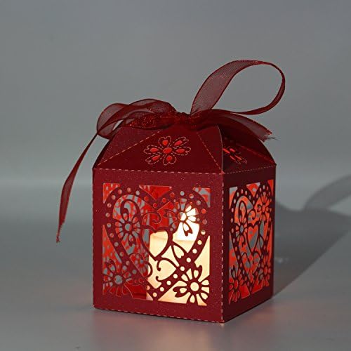 KPOSIYA 100 Pack Love Heart Decorative Gift Boxes with Ribbons
