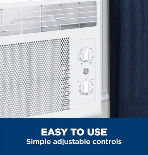 GE 5000 BTU White Window Air Conditioner Unit for Small Rooms