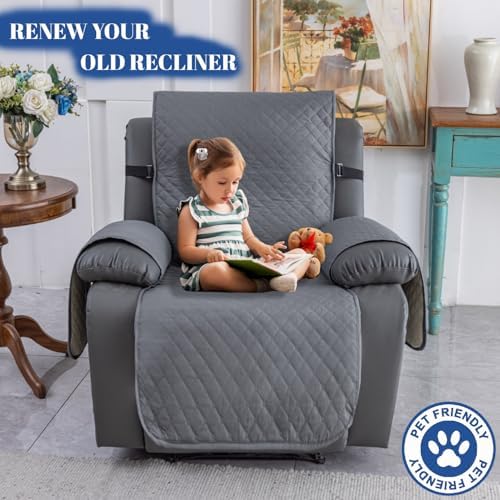 XINEAGE Water Resistant Recliner Cover Dark Gray