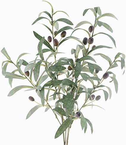 Artificial Olive Branches 28 Inches 2 pcs for Vases and Centerpieces