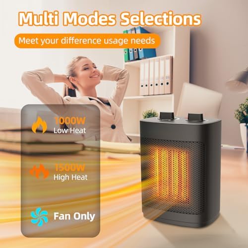 WEWARM 1500W Portable Space Heater with Thermostat