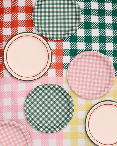 Xo Fetti Camp Gingham Paper Plates 24 Pack 9 Inch