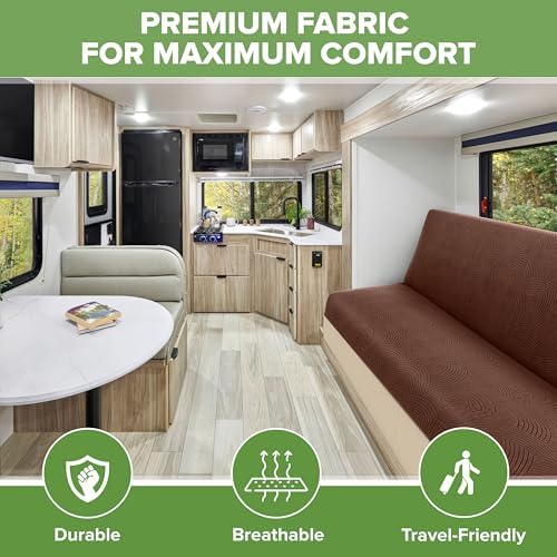 Hudson Comfort RV Couch Covers 2-Piece Set Chocolate