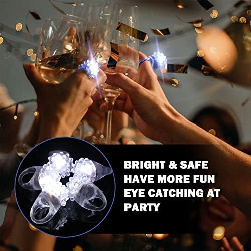 30PCS LED Flashing Jelly Bumpy Rings for Rave Party