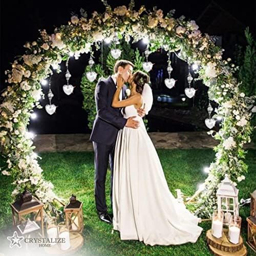Crystal Decor Christmas Wedding Heart Hanging Ornaments 3-Pack