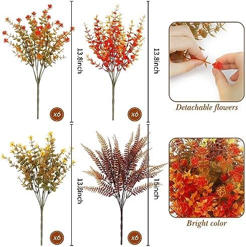 Ouddy Decor 24 Bundle Artificial Fall Flowers Set 1