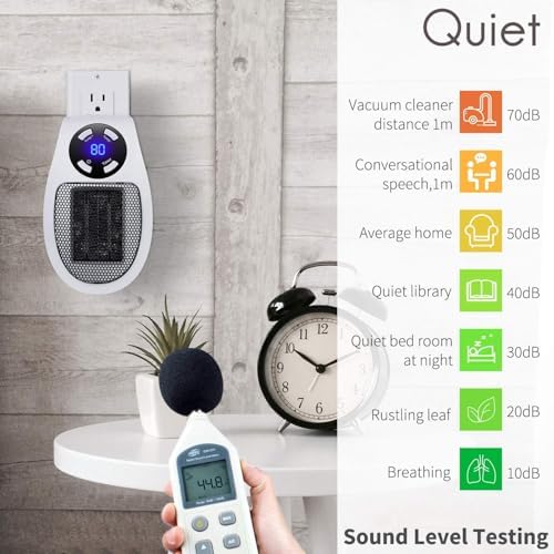 450W Programmable Space Heater 2 Pack with Remote Wall Outlet and Adjustable Thermostat