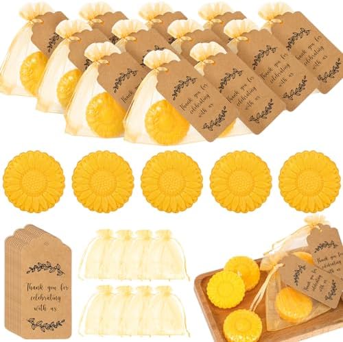 Demissle 50 Pack Sunflower Soap Favors Fall Wedding Decor