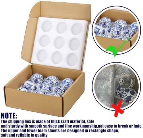 Vesici 9 Pcs Blue and White Porcelain Decorative Balls