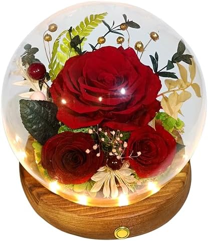 Valley of Rain Forest Preserved Dark Red Rose Arrangement