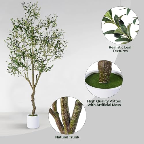 Artificial Olive Tree 6FT Realistic Faux Potted Plant 2 Pack