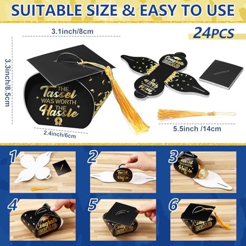 Lasnten 24 Pcs Graduation Gift Boxes