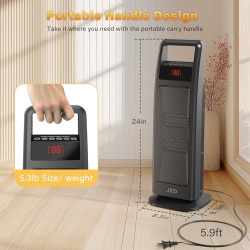 JRD 24 Inch Fast Electric Space Heater with Remote Control