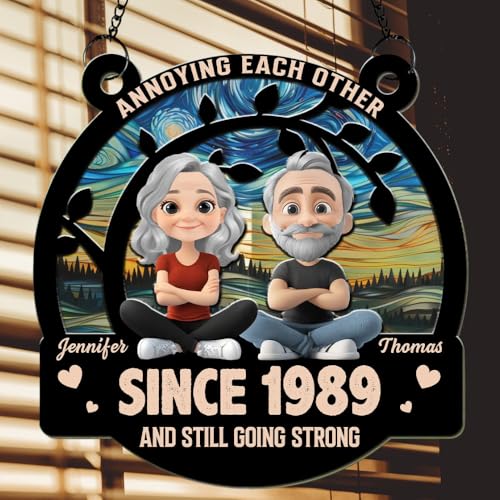 Personalized Annoying Each Other Couple Sun Catcher 1
