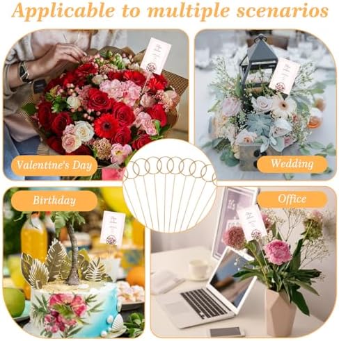 40 Pcs Gold Metal Wire Floral Place Card Holders