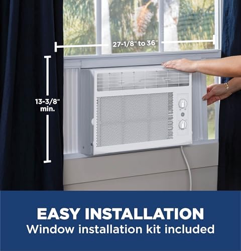 GE 5000 BTU White Window Air Conditioner Unit for Small Rooms