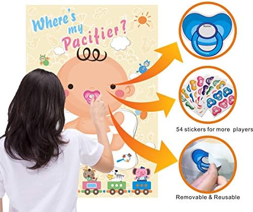 ADJOY Pin The Pacifier Baby Shower Game